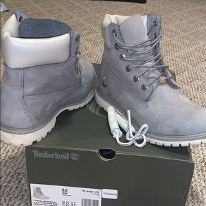 Grey women’s Timberlands